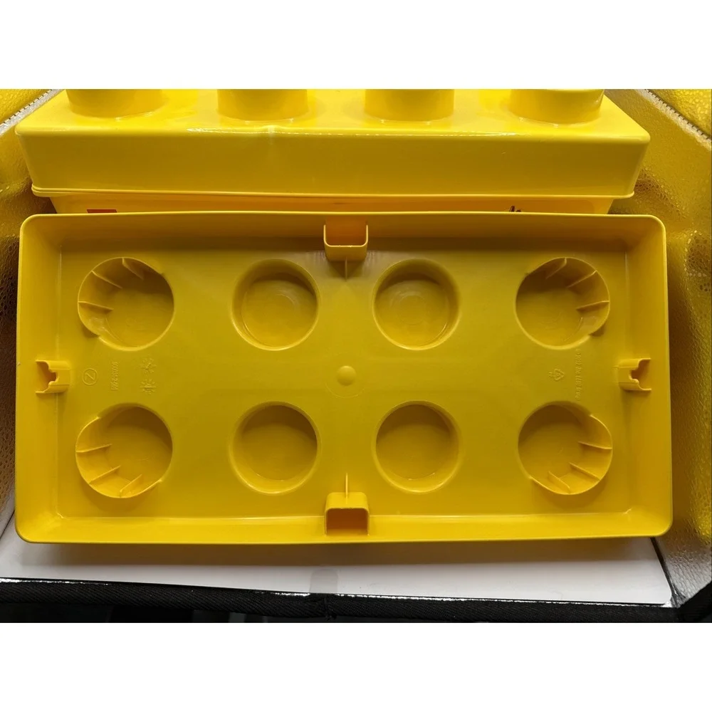 2 LEGO Storage Brick Case 8 Stud Large Yellow Container Plastic Bin 14x7x9.5